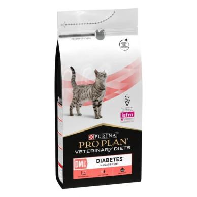 Purina Pro Plan Veterinary Diets DM Diabetes Management – Hrană Uscată pentru Pisici cu Diabet Zaharat – 1,5 kg